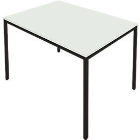 Schäfer Shop Pure Stahlrohrtisch, Rechteck, Quadratrohrfuss, B 1400 x T 700 x H 720 mm, lichtgrau/schwarz