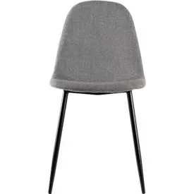 Schalenstuhl Paperflow, gepolstert, 100% Polyester, Stahlgestell, Sitzhöhe 480 mm, 2er-Set, schwarz/grau