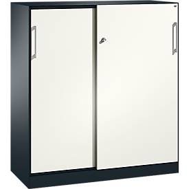 Schiebetürenschrank ASISTO C 3000, 3 Ordnerhöhen, mit Abdeckplatte, Breite 1200 mm,