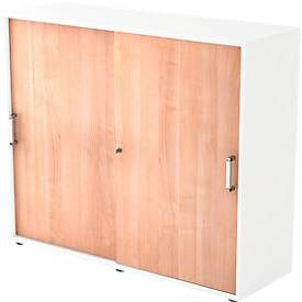 Aktenschrank Office Braun/Weiss Holz 120 cm 40 cm 110 cm - Farbe: Nussbaum Dekor, Weiss - Material: Holzwerkstoff - Aktenschrank
