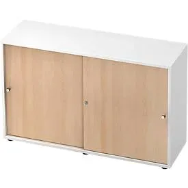 Schiebetürenschrank TOPAS LINE, 2 OH, weiss/Eiche