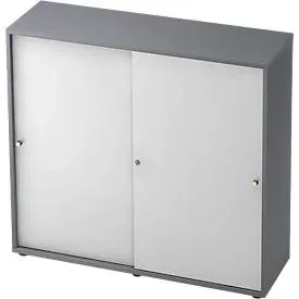 Schiebetürenschrank TOPAS LINE, 3 OH, graphit/weiss