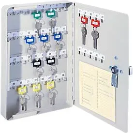 Schlüsselschrank, Elektronikschloss, 46 Haken, lichtgrau