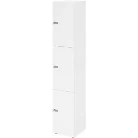 Schliessfachschrank Topas Line, 6 Ordnerhöhen, 3 Fächer, Zahlenschloss, B 400 x T 420 x H 2156 mm, weiss/weiss