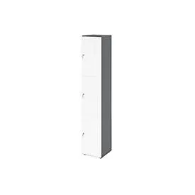 Schliessfachschrank Topas Line, 6 Ordnerhöhen, 3 Fächer, Zylinderschloss, B 400 x T 420 x H 2156 mm, graphit/weiss