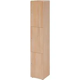 Schliessfachschrank Topas Line, 6 Ordnerhöhen, 3 Fächer, Zylinderschloss, B 400 x T 420 x H 2156 mm, Nussbaum/Nussbaum