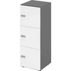 Schliessfachschrank Topas Line, 3 Ordnerhöhen, 3 Fächer, Zahlenschloss, B 400 x T 420 x H 1100 mm, graphit/weiss
