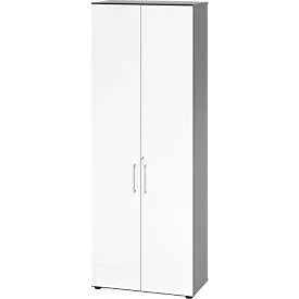 Hammerbacher Schrank V968T6/G/W/BS Grau 80 x 42 x 215,4 cm