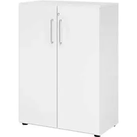 Hammerbacher Schrank V938T3/W/W/BS Weiß 80 x 42 x 110 cm