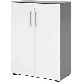 Hammerbacher Schrank V938T3/G/W/BS Grau 80 x 42 x 110 cm