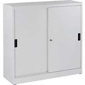 Schrank, Schiebetüren, H 1150 x B 1200 x T 400 mm, lichtgrau