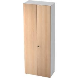 Schrank TOPAS LINE, Akten/Garderobenschrank, 6 Ordnerhöhen, B 800 mm, weiss/Eiche-Dekor