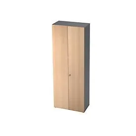 Schrank TOPAS LINE, Garderobenschrank, 6 Ordnerhöhen, B 800 mm, graphit/Eiche-Dekor