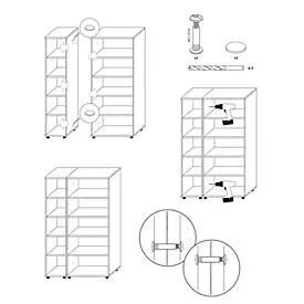 Schrankverbinder, für Tetris Wood Schranksystem, 5 Stück
