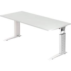 Hammerbacher Schreibtisch US19 Grau, Weiß 1.800 x 800 x 680 x 680 - 860 mm