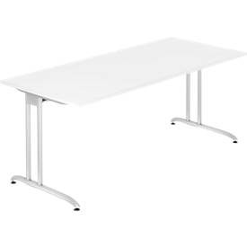Schreibtisch Office Weiss Holz 180 cm - Material: Holzwerkstoff - Schreibtisch