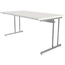 Schreibtisch Toledo, höhenverstellbar, Rechteck, C-Fuss-Gestell, Breite 1600 mm, weiss