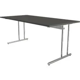 Schreibtisch Toledo, höhenverstellbar, Rechteck, C-Fuss-Gestell, Breite 1800 mm, anthrazot