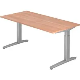 Schreibtisch Office Braun Holz 160 cm Höhenverstellbar (manuell) - Farbe: Nussbaum - Material: Holzwerkstoff - Schreibtisch