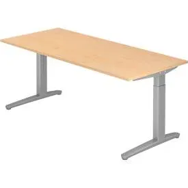 Schreibtisch Office Holz 180 cm Höhenverstellbar (manuell) - Farbe: Ahorn - Material: Holzwerkstoff - Schreibtisch