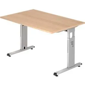 Schreibtisch Office Braun Holz 120 cm - Farbe: eiche - Material: Holzwerkstoff - Schreibtisch