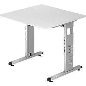 Hammerbacher Höhenverstellbarer Schreibtisch Matrix Lichtgrau 800 x 800 x 850 x 68 - 85 mm