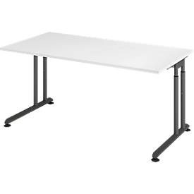 Schreibtisch Office Weiss Holz 160 cm - Material: Holzwerkstoff - Schreibtisch