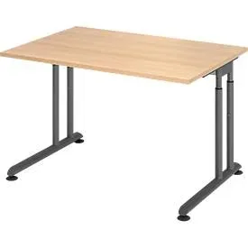 Schreibtisch Office Braun Holz 120 cm - Farbe: eiche - Material: Holzwerkstoff - Schreibtisch