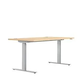 Schreibtisch ERGO DRIVE ED 470, elektrisch höhenverstellbar, Rechteck, T-Fuss, B 1600 x T 800 x H 692-1147 mm, Ahorn/lichtgrau