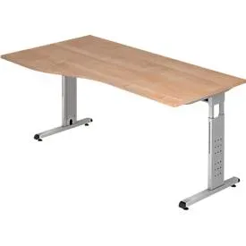 Hammerbacher Schreibtisch Matrix Nussbaum 1.800 x 1.000 x 850 x 650 - 850 mm