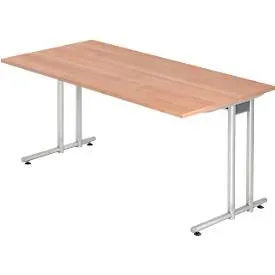 Schreibtisch Office Braun Holz 160 cm - Farbe: Nussbaum - Material: Holzwerkstoff - Schreibtisch