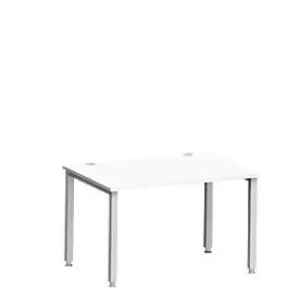 Schreibtisch MODENA FLEX, Rechteck, 4-Fuss Quadratrohr, B 1200 x T 800 x H 720-820 mm, weiss/weissaluminium