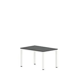 Schreibtisch NEVADA, 4-Fuss, Rechteck, Quadratrohr, B 1200 x T 800 x H 740 mm, dunkelgrau/weiss