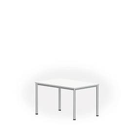 Schreibtisch NEVADA, 4-Fuss, Rechteck, Rundrohr, B 1200 x T 800 x H 740 mm, weiss/alusilber