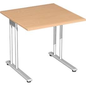 Schreibtisch PALENQUE, C-Fuss, Rechteck, B 800 x T 800 x H 720 mm, Buche