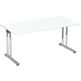 Schreibtisch PALENQUE, C-Fuss, Rechteck, B 1600 x T 800 x H 720 mm, weiss