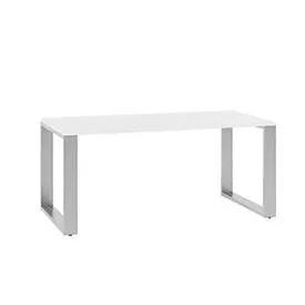 Schreibtisch QUANDOS BOX, Kufengestell, Rechteck, B 1600 x T 800 x H 720 - 820 mm, weiss