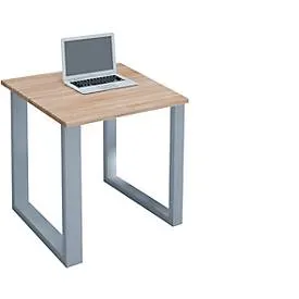 Schreibtisch Lona 80/50/76 cm Silberfarben, Sonoma Eiche 
