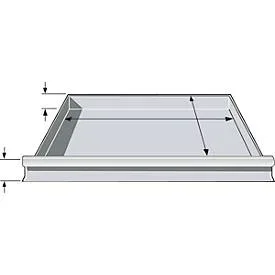 Schubladen, für Feldbreite 995 mm, H 100 mm, T 600 mm, hellsilber