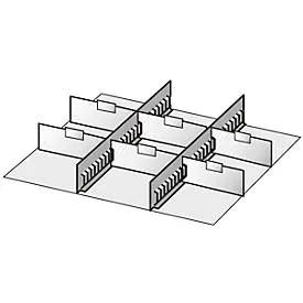 Schubladen-Unterteilungen, 2 Zwischenstege/6 Trennwände, 75mm