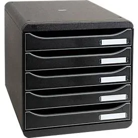 Exacompta Schubladenbox BIG-BOX PLUS Polystyrol Schwarz 27,8 x 34,7 x 27,1 cm