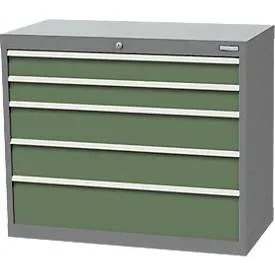 Schubladenschrank Bedrunka+Hirth, 5 Schübe, abschliessbar, bis 1200 kg, B 980 x T 500 x H 819 mm, Stahlblech