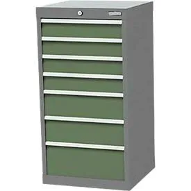 Schubladenschrank Bedrunka+Hirth, 7 Schübe, abschliessbar, bis 1200 kg, B 530 x T 500 x H 1019 mm, Stahlblech