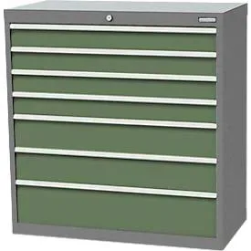 Schubladenschrank Bedrunka+Hirth, 7 Schübe, abschliessbar, bis 1200 kg, inkl. 57-teiligem Schubeinteilungsset, B 980 x T 500 x H 1019 mm, Stahlblech