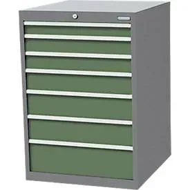Schubladenschrank Bedrunka+Hirth, 7 Schübe, abschliessbar, bis 1500 kg, inkl. 45-teiligem Schubeinteilungsset, B 705 x T 736 x H 1019 mm, Stahlblech