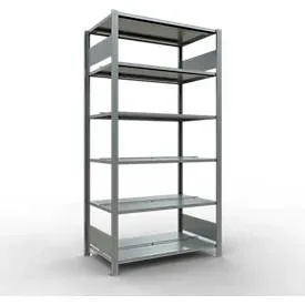 Schulte Lagertechnik Büroregal Stecksystem MultiPlus150, Grundregal, 6 Fachböden, mit Mittelanschlag, B 1000 x T 600 x H 2000 mm, silbergrau/verzinkt