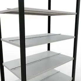 Schulte Lagertechnik Büroregal Stecksystem MultiPlus150, Grundregal, 7 Fachböden, mit Mittelanschlag, B 1000 x T 600 x H 2300 mm, Schwarz/Lichtgrau