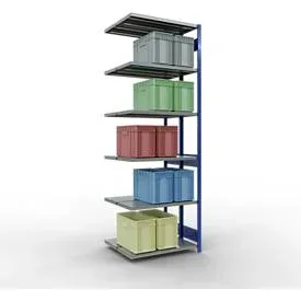 SCHULTE Lagertechnik Doppel-Anbauregal Stecksystem, MULTIPlus250, 3000x1000x(2x400) mm, 14 Böden, verzinkt