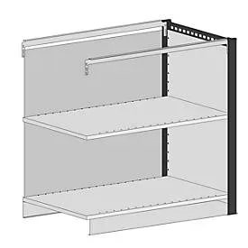 Schulte Lagertechnik Endmodul für erweiterbares Thekensystem MULTIplus, 1 Modulrahmen, 1 Abschlussblende, Breite Aufsatz 1056 mm, ohne Arbeitsplatte
