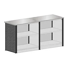 Schulte Lagertechnik erweiterbares Thekensystem MULTIplus Set 1, gerade, 1 x Startmodul/1 x Endmodul, ohne Arbeitsplatten